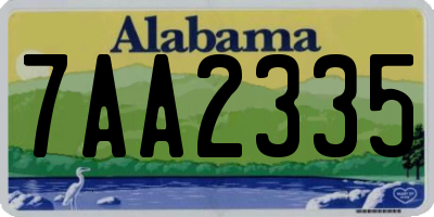AL license plate 7AA2335