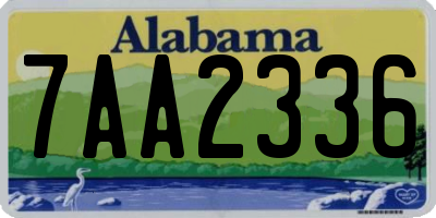AL license plate 7AA2336