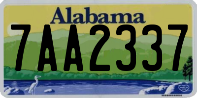 AL license plate 7AA2337