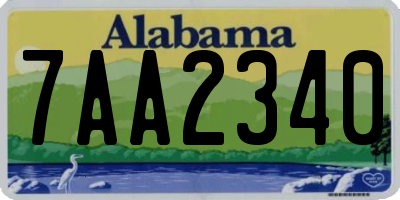 AL license plate 7AA2340