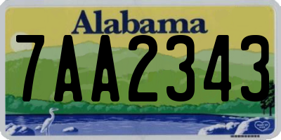AL license plate 7AA2343
