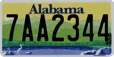 AL license plate 7AA2344