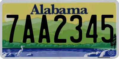 AL license plate 7AA2345