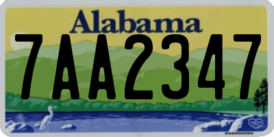 AL license plate 7AA2347