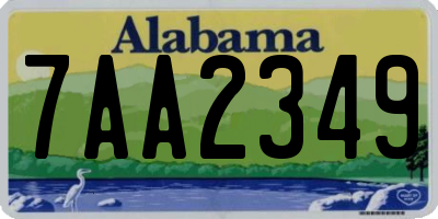 AL license plate 7AA2349