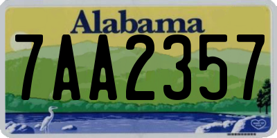 AL license plate 7AA2357