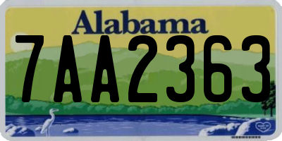 AL license plate 7AA2363