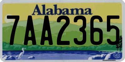 AL license plate 7AA2365
