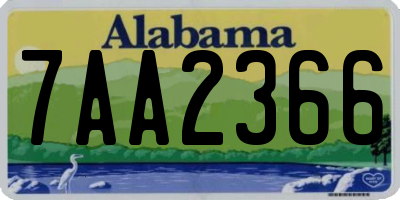 AL license plate 7AA2366