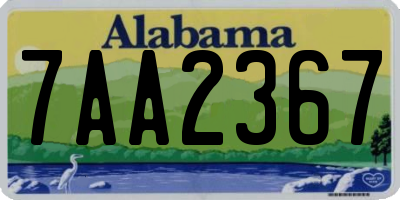 AL license plate 7AA2367