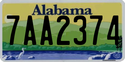 AL license plate 7AA2374