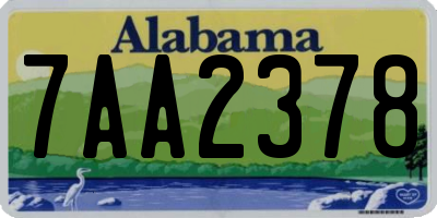 AL license plate 7AA2378