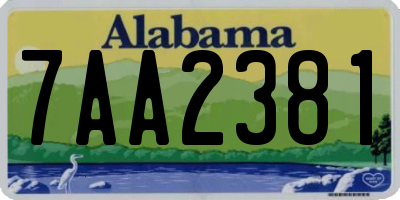 AL license plate 7AA2381