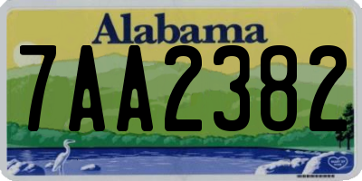 AL license plate 7AA2382