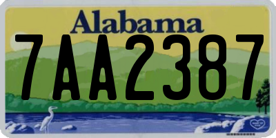 AL license plate 7AA2387