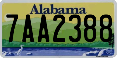 AL license plate 7AA2388