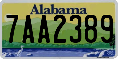 AL license plate 7AA2389