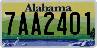 AL license plate 7AA2401