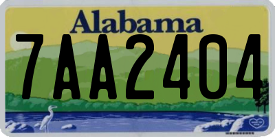 AL license plate 7AA2404