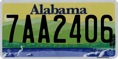AL license plate 7AA2406