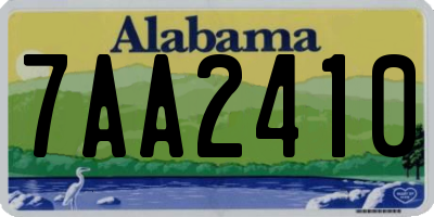 AL license plate 7AA2410