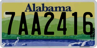 AL license plate 7AA2416