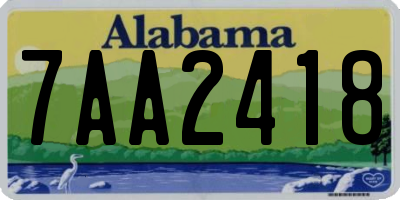 AL license plate 7AA2418