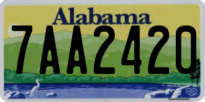 AL license plate 7AA2420