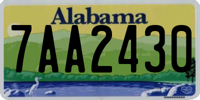AL license plate 7AA2430