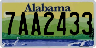 AL license plate 7AA2433