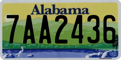 AL license plate 7AA2436
