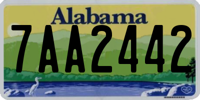 AL license plate 7AA2442