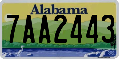AL license plate 7AA2443