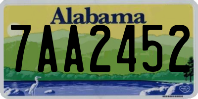 AL license plate 7AA2452