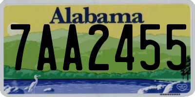 AL license plate 7AA2455