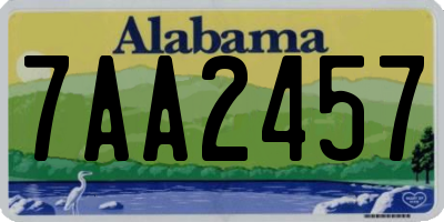 AL license plate 7AA2457