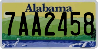AL license plate 7AA2458