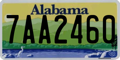 AL license plate 7AA2460