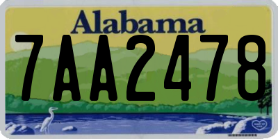 AL license plate 7AA2478