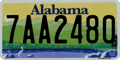 AL license plate 7AA2480