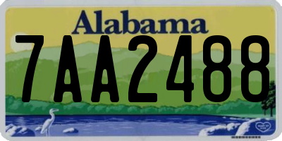 AL license plate 7AA2488