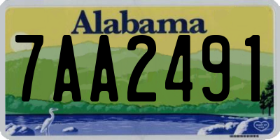 AL license plate 7AA2491