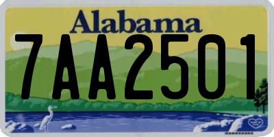 AL license plate 7AA2501
