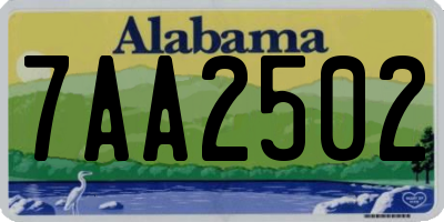 AL license plate 7AA2502