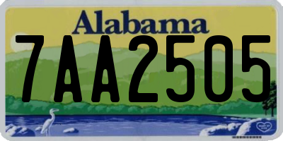 AL license plate 7AA2505