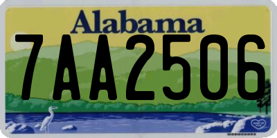 AL license plate 7AA2506