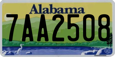 AL license plate 7AA2508