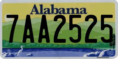 AL license plate 7AA2525