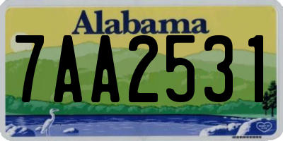 AL license plate 7AA2531