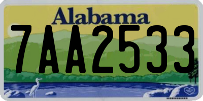AL license plate 7AA2533